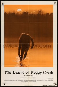 3p467 LEGEND OF BOGGY CREEK 1sh '73 great Ralph McQuarrie art of swamp monster!