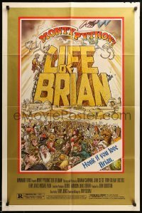 3p476 LIFE OF BRIAN style B 1sh '79 Monty Python, best different art by William Stout!