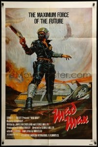 3p507 MAD MAX 1sh '80 George Miller post-apocalyptic classic, Garland art of Mel Gibson!