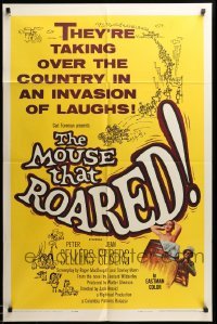 3p549 MOUSE THAT ROARED 1sh '59 Sellers & Seberg take over the country w/an invasion of laughs!
