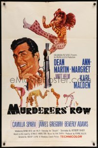 3p553 MURDERERS' ROW 1sh '66 art of spy Dean Martin as Matt Helm & sexy Ann-Margret by McGinnis!