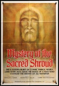3p560 MYSTERY OF THE SACRED SHROUD 1sh '70s the Shroud of Turin, religious artwork by M. Boggs!