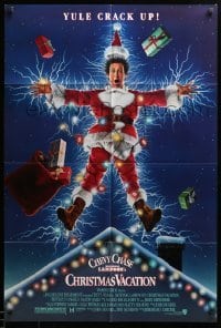 3p562 NATIONAL LAMPOON'S CHRISTMAS VACATION DS 1sh '89 Consani art of Chevy Chase, yule crack up!