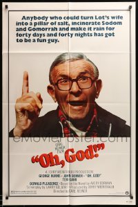 3p602 OH GOD 1sh '77 directed by Carl Reiner, great super close up of wacky George Burns!