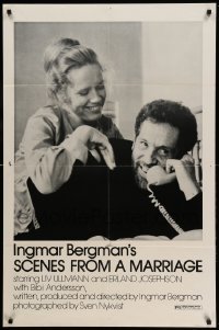 3p734 SCENES FROM A MARRIAGE 1sh '74 Ingmar Bergman, Liv Ullmann, Erland Josephson