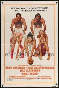 3p746 SEMI-TOUGH 1sh '77 Burt Reynolds, Kris Kristofferson, sexy girls & football art by McGinnis!
