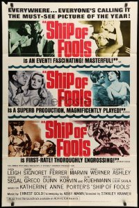 3p763 SHIP OF FOOLS style B 1sh '65 Stanley Kramer's movie based on Katharine Anne Porter's book!