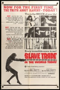 3p779 SLAVE TRADE IN THE WORLD TODAY 1sh '65 the smuggled motion pictures of a sheik's harem!