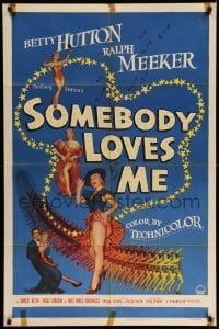 3p787 SOMEBODY LOVES ME 1sh '52 four images of sexy dancer Betty Hutton + many showgirls!