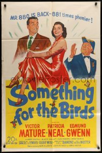 3p789 SOMETHING FOR THE BIRDS 1sh '52 Victor Mature, Patricia Neal, Robert Wise directed!
