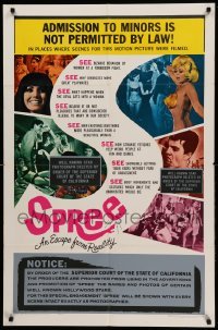 3p801 SPREE style A 1sh '67 Jayne Mansfield & Juliet Prowse in Las Vegas, wacky court order!