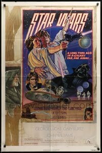 3p813 STAR WARS NSS style D 1sh 1978 George Lucas sci-fi epic, art by Drew Struzan & Charles White!