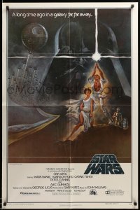 3p815 STAR WARS style A second printing 1sh '77 George Lucas classic sci-fi epic, Tom Jung art!