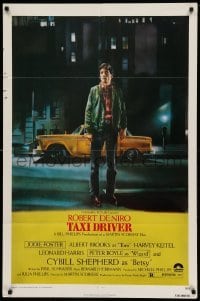 3p862 TAXI DRIVER 1sh '76 classic art Robert De Niro by Guy Peellaert, Martin Scorsese!