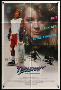 3p899 THRASHIN' 1sh '86 Josh Brolin, reckless, totally insane, it's not a kid's game anymore!