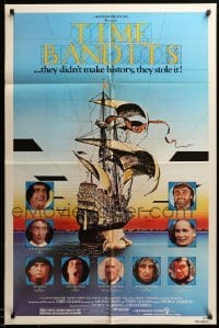 3p915 TIME BANDITS 1sh '81 John Cleese, Sean Connery, art by director Terry Gilliam!