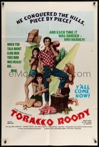 3p922 TOBACCO ROODY 1sh '70 Dixie Donovan, Johnny Rocco, hillbilly sexploitation!