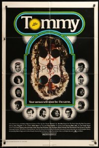 3p925 TOMMY 1sh '75 The Who, Roger Daltrey, rock & roll, cool mirror image!