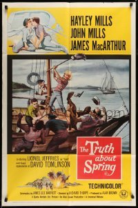 3p937 TRUTH ABOUT SPRING 1sh '65 daughter Hayley Mills with father John Mills!