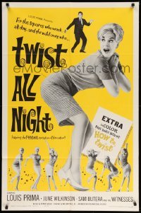 3p940 TWIST ALL NIGHT 1sh '62 Louis Prima, great images of sexy dancing June Wilkinson!