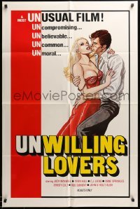 3p947 UNWILLING LOVERS 1sh '77 uncompromising, unbelievable, great art of very sexy Jody Maxwell!