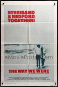 3p965 WAY WE WERE int'l 1sh '73 Barbra Streisand & Robert Redford walk on the beach!