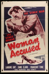 3p985 WITHOUT HONOR 1sh R54 pretty Laraine Day & Dane Clark are branded, Tone, Moorehead!