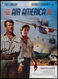 3r039 AIR AMERICA French 1p '90 Mel Gibson & Robert Downey Jr. are flying for the CIA, different!