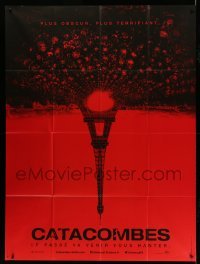 3r055 AS ABOVE SO BELOW teaser French 1p '14 found footage thriller, creepy Eiffel Tower image!