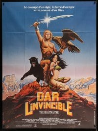 3r075 BEASTMASTER French 1p '83 different Djivanides art of Marc Singer & sexy Tanya Roberts!