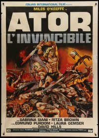 3r775 ATOR Italian 1p '82 Ator l'invincibile, Joe D'Amato, cool fantasy battle artwork!