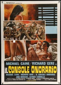 3r780 BEYOND THE LIMIT Italian 1p '83 different Symeoni art of naked Richard Gere & girl, rare!