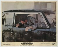 3s011 GODFATHER color 8x10 still '72 James Caan in hail of gunfire at toll booth, Coppola classic!