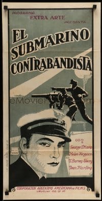 3t690 CASEY OF THE COAST GUARD Argentinean 14x28 '26 art of George O'Hara in the title role, rare!