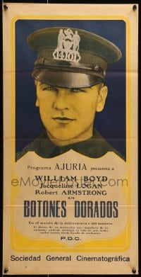 3t698 COP Argentinean 14x28 '28 completely different image of cop William Boyd, rare!