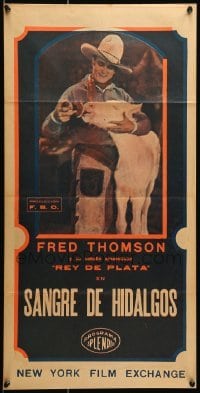 3t785 SILVER COMES THRU Argentinean 14x28 '27 Fred Thomson feeding baby horse, different, rare!