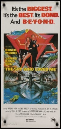 3t042 SPY WHO LOVED ME Aust daybill R80s great art of Roger Moore as James Bond 007 by Bob Peak!