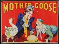 3t157 MOTHER GOOSE stage play British quad '30s cool artwork of mom, goose & golden egg!