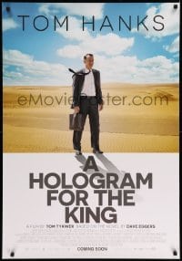 3t057 HOLOGRAM FOR THE KING advance Canadian 1sh '16 Tom Hanks carrying briefcase in desert!