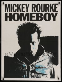 3t568 HOMEBOY teaser French 23x30 '88 cool close-up art of tough guy Mickey Rourke!