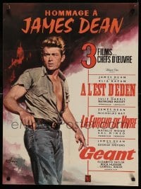 3t569 HOMMAGE A JAMES DEAN French 23x30 '60s great artwork of the movie legend by Jean Mascii!
