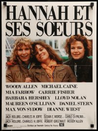 3t618 HANNAH & HER SISTERS French 15x21 '86 Woody Allen, Mia Farrow, Carrie Fisher, Hershey!