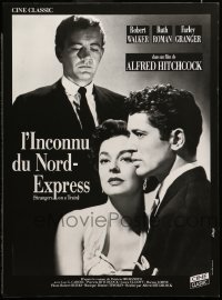 3t654 STRANGERS ON A TRAIN French 16x22 R80s Farley Granger & Walker in murder pact, Hitchcock!