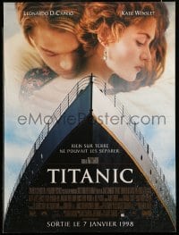 3t661 TITANIC advance French 16x21 '98 Leonardo DiCaprio, Kate Winslet, directed by James Cameron!