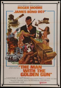 3t051 MAN WITH THE GOLDEN GUN Indian '74 Roger Moore as James Bond by Robert McGinnis