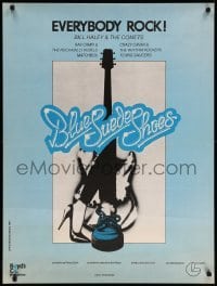 3t101 BLUE SUEDE SHOES Italian 1sh '81 Curtis Clark, great different art of guitar and shoes!