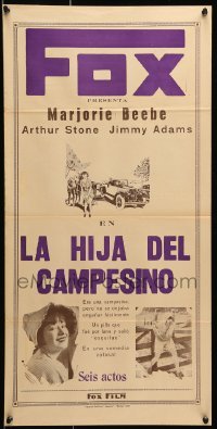 3t015 FARMER'S DAUGHTER Argentinean poster '28 different images of pretty Marjorie Beebe, rare!
