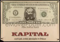 3t227 KAPITAL Polish 27x39 '89 Feliks Falk, wonderful art of dollar bill w/ image of 'Marks'!