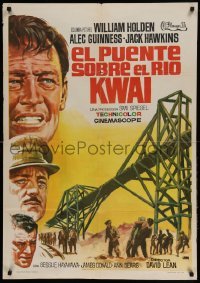 3t181 BRIDGE ON THE RIVER KWAI Spanish R71 David Lean, Jano art of William Holden, Alec Guinness!