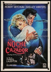 3t198 NIGHT OF THE HUNTER Spanish '70 Robert Mitchum, Winters, Charles Laughton classic noir!